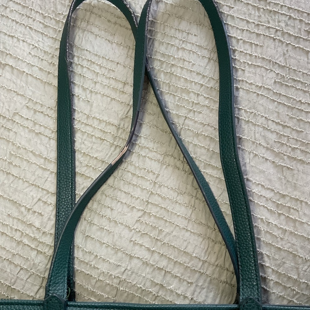 Nanette Lepore Green Pebbled Leather Tote Shoulder Work Bag - Picture 8 of 11